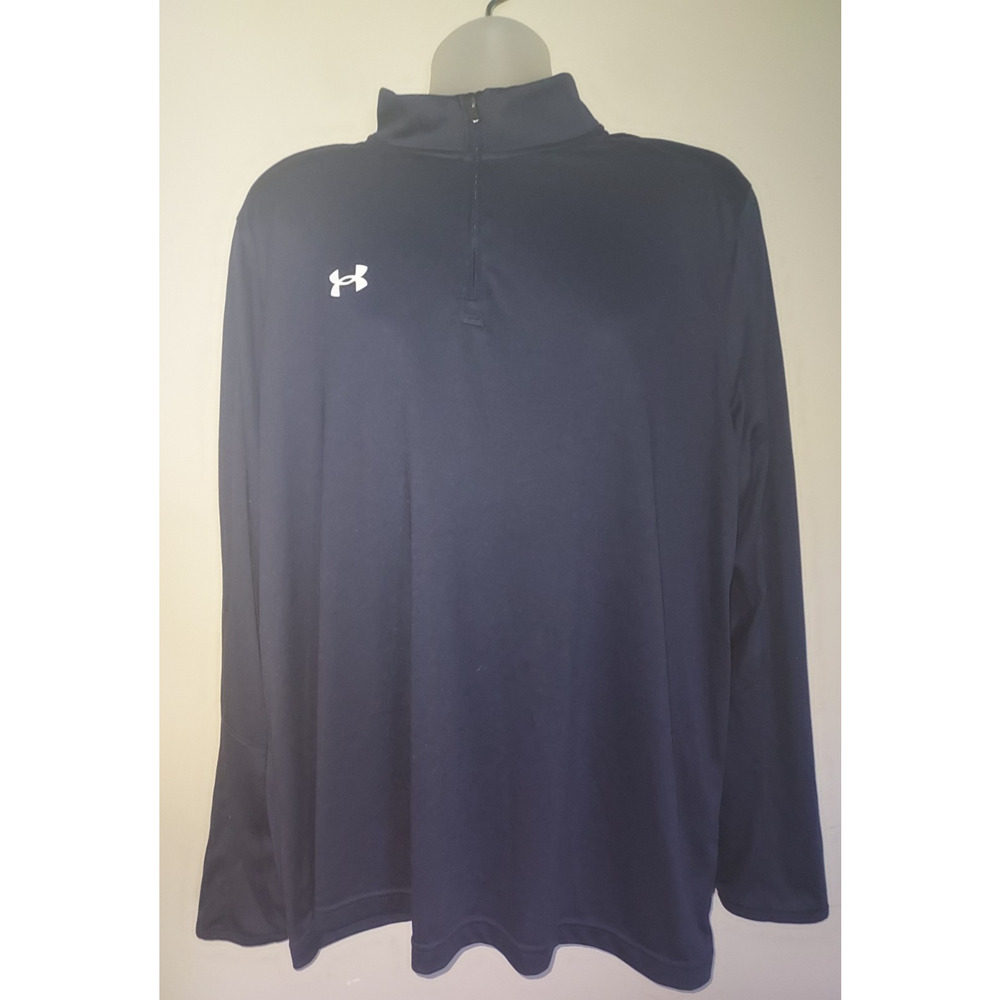 Under Armour Men's Shirt XXL 1/4 Zip Pullover Long Sleeve Athletic Navy